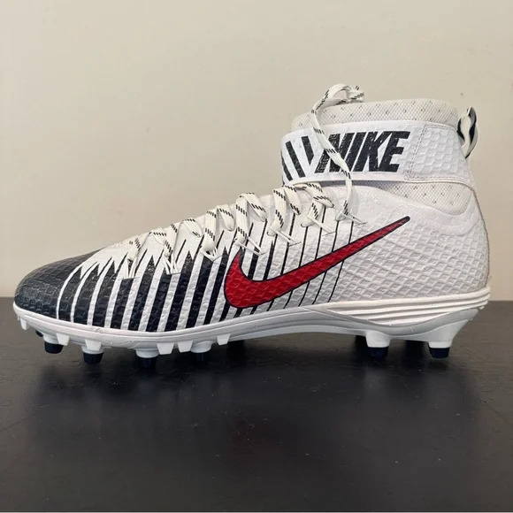 Size 14.5 Nike Lunarbeast Elite TD Football Cleats White Navy Red 847588-419